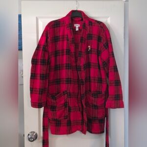 VS Pink Red and Black Plaid Robe Sz M/L